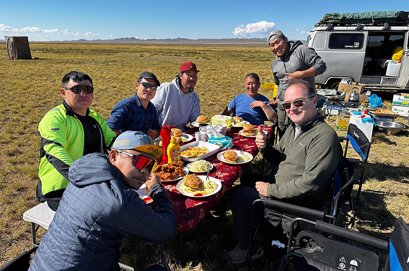 Lunch break during a cycling tour